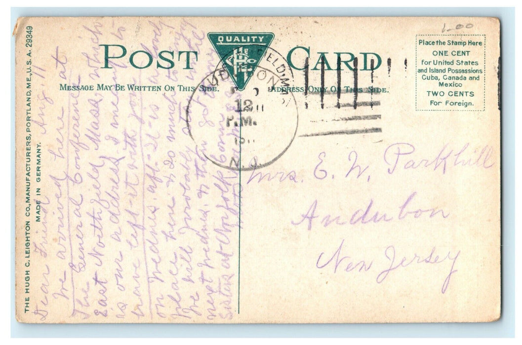 1911 East Northfield Massachusetts Auditorium And Grounds Seminary MA Postcard