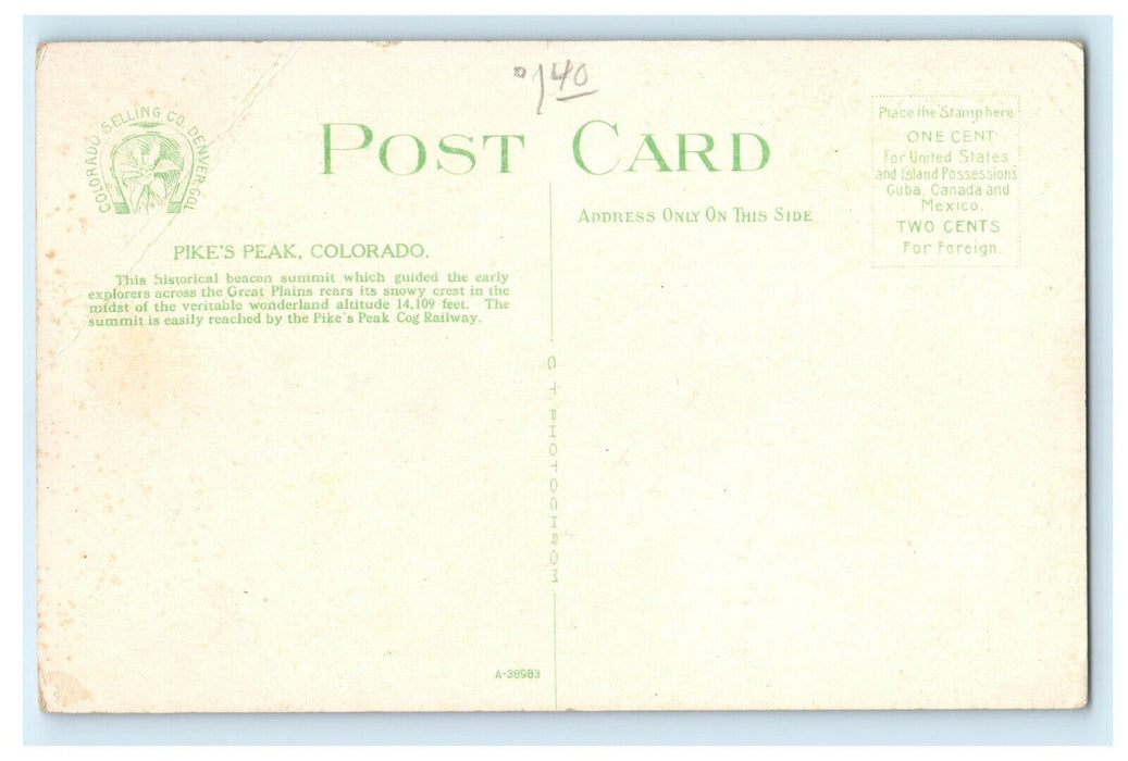 Christmas Bells Summit Pikes Peak Railway Above The Clouds Colorado CO Postcard