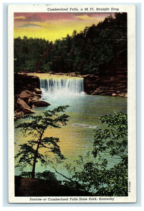 c1920's Sunrise At Cumberland Falls State Park Kentucky KY Waterfall Postcard