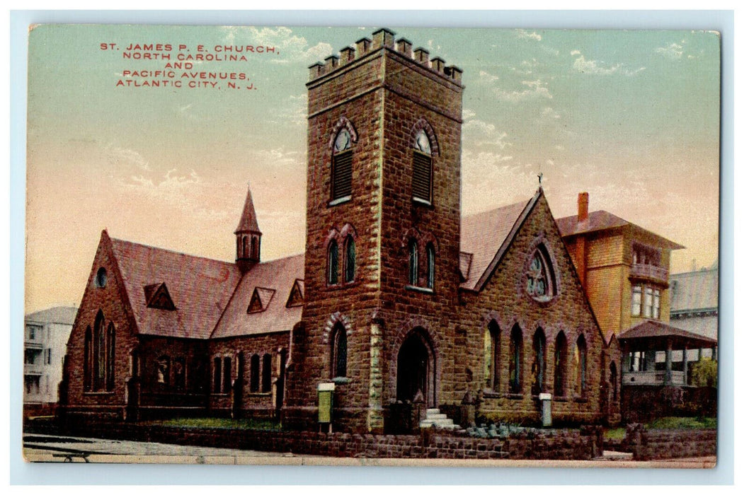 c1910 St. James PE Church North Carolina Atlantic City New Jersey NJ Postcard