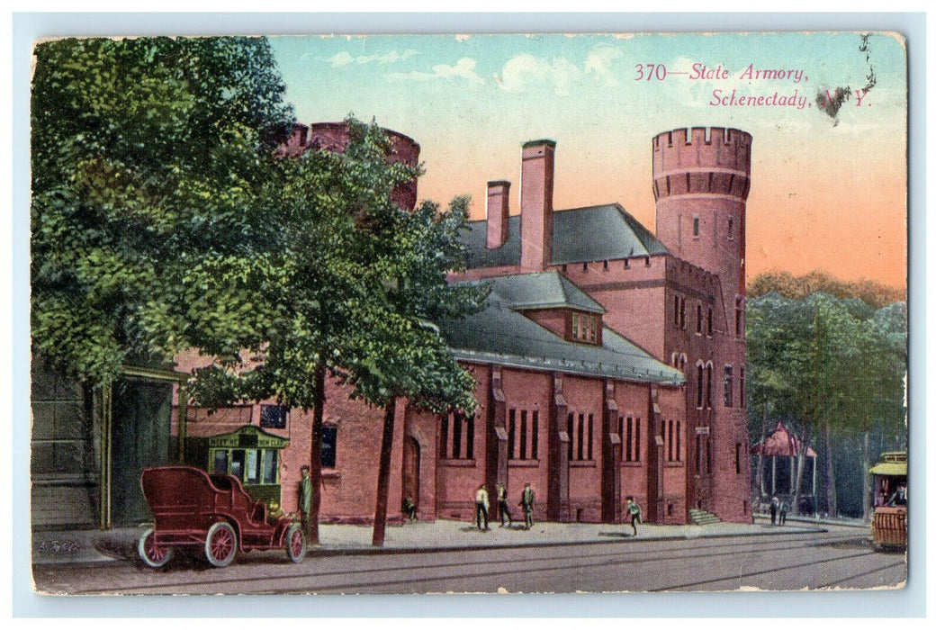 c1910 State Armory Schenectady New York NY Unposted Antique Postcard