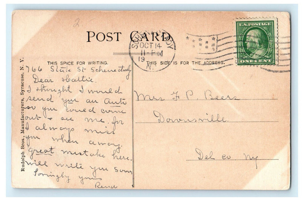 c1910 State Armory Schenectady New York NY Unposted Antique Postcard