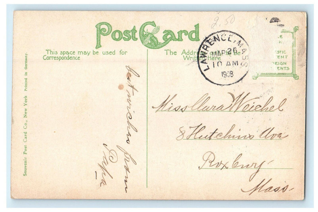 1908 City Hall Lawrence Massachusetts MA Posted Antique Postcard