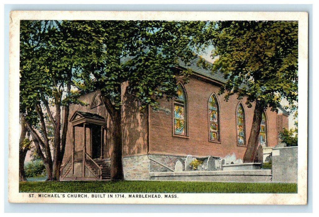 c1920's St. Michael's Church Marblehead Massachusetts MA Vintage Postcard