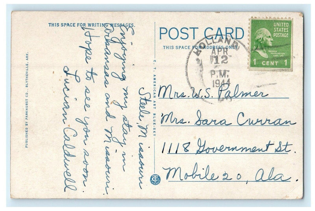 1944 First Presbyterian Church Blytheville Arkansas AR Vintage Postcard
