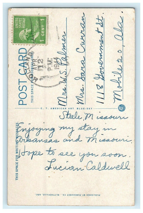 1944 First Presbyterian Church Blytheville Arkansas AR Vintage Postcard