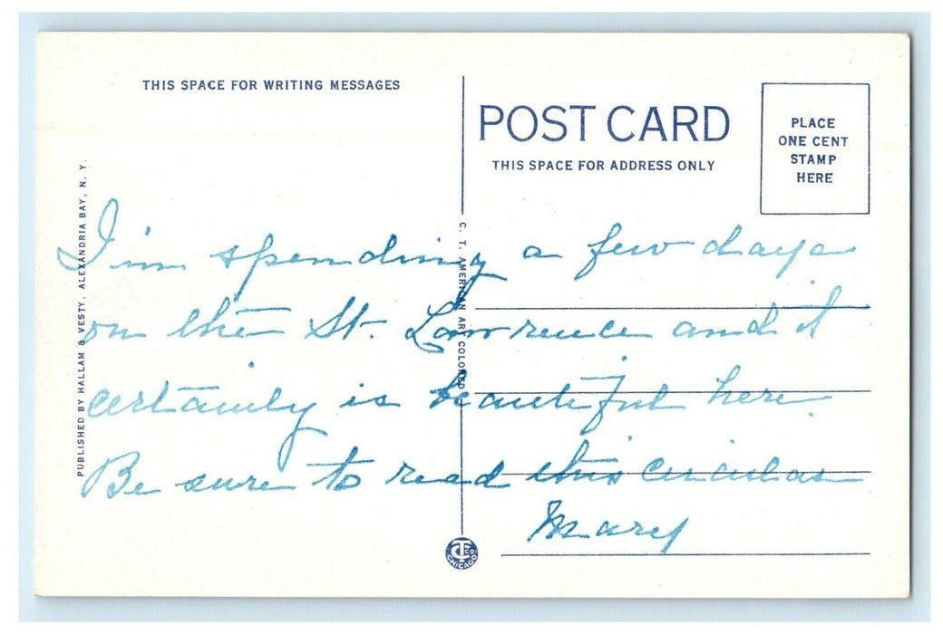 Maxine V Thousand Island Boat Tours Inc. Alexandria Bay New York NY Postcard