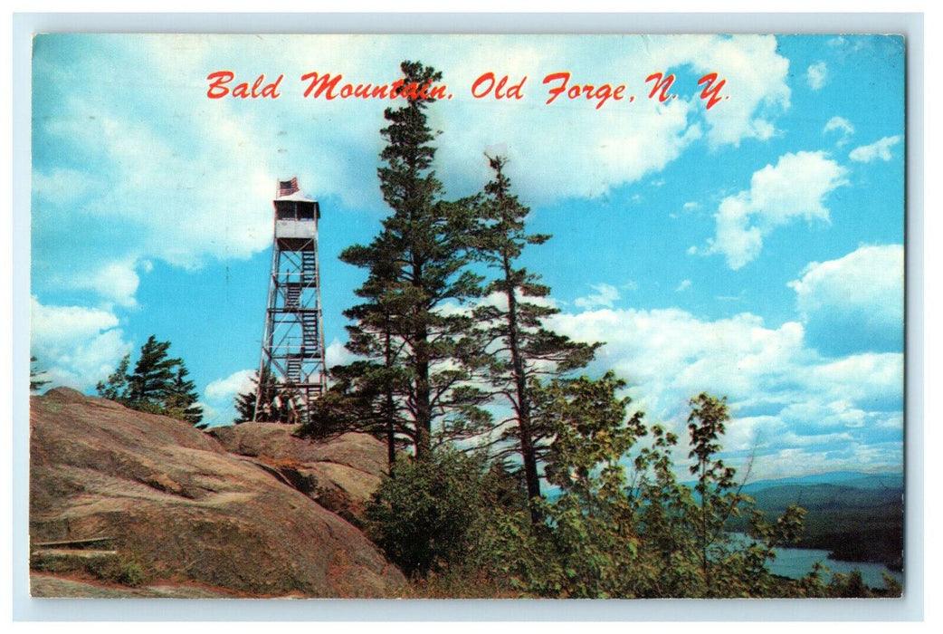 1971 Fire Warden's Tower Bald Mountain Old Forge New York NY Postcard