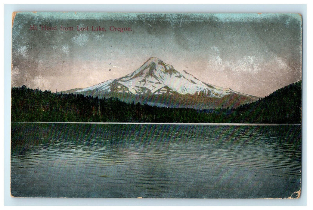 1909 Mt Hood from Lost Lake Oregon OR Posted Antique Postcard