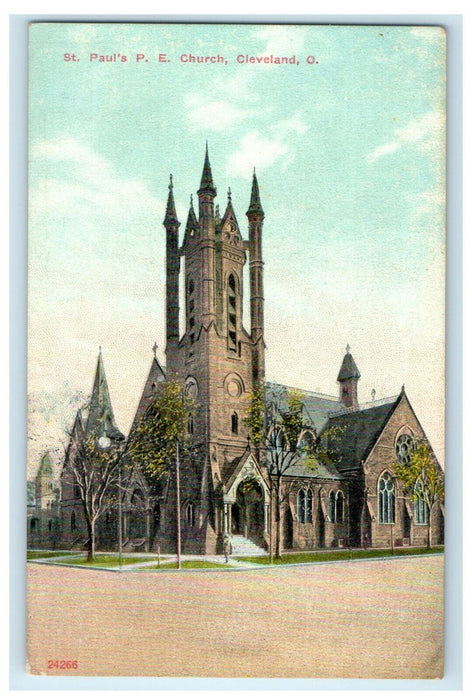 c1910 St. Paul's P.E. Church Cleveland Ohio OH Unposted Antique Postcard