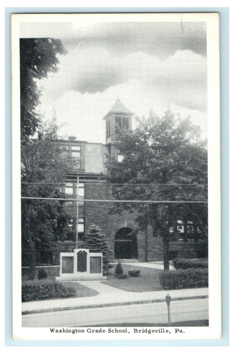 1908 Washington Grade School, Bridgeville, Pennsylvania PA Postcard