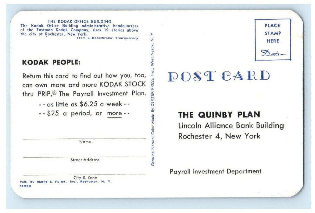 The Kodak Office Building, Rochester New York NY Advertising Postcard