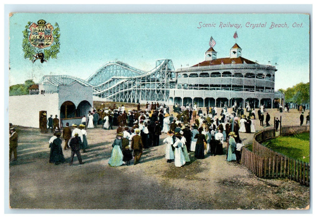 c1910 Scenic Railway, Crystal Beach, Canada CA Posted Foreign Antique Postcard
