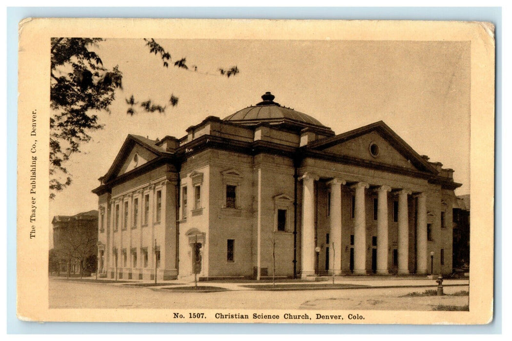c1910 Christian Science Church Denver Colorado CO Antique Postcard