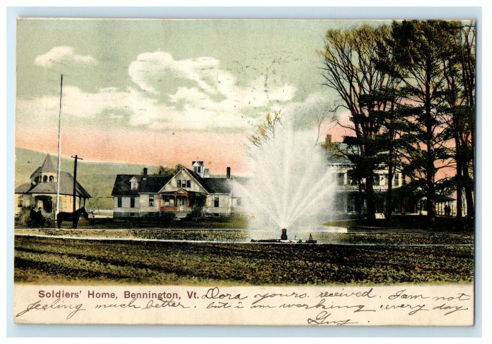 1907 Soldiers' Home, Bennington, Vermont VT Posted Antique Postcard