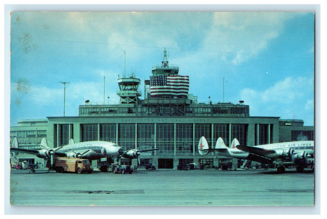 Airplanes, Washington National Airport Air Crossroads of the World Postcard