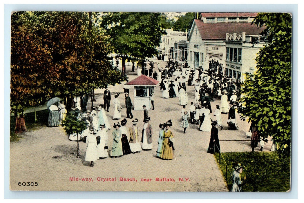 c1910 Midway Scene, Crystal Beach, Ontario Canada CA Foreign Unposted Postcard