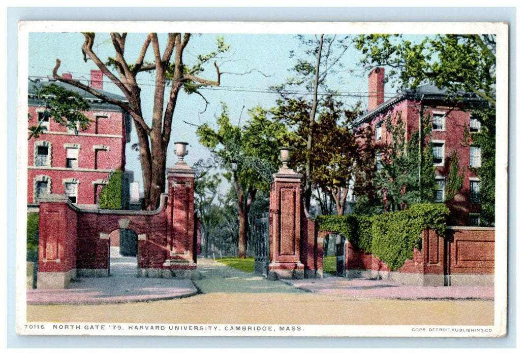 1919 North Gate 79 Harvard University Cambridge MA Phostint Postcard