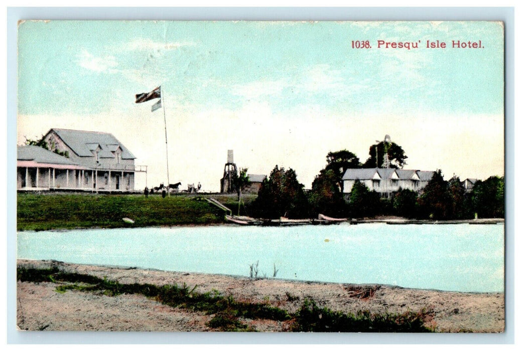 c1910's Presqu' Isle Hotel, Presqu'ile Point Ontario Canada Antique Postcard