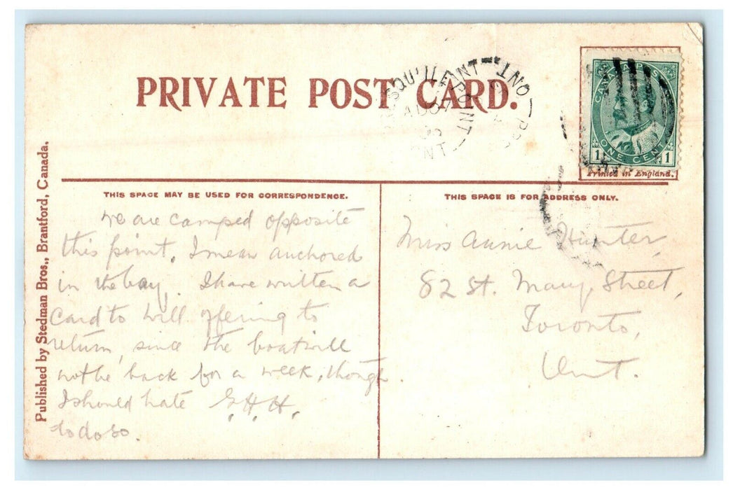 c1910's Presqu' Isle Hotel, Presqu'ile Point Ontario Canada Antique Postcard