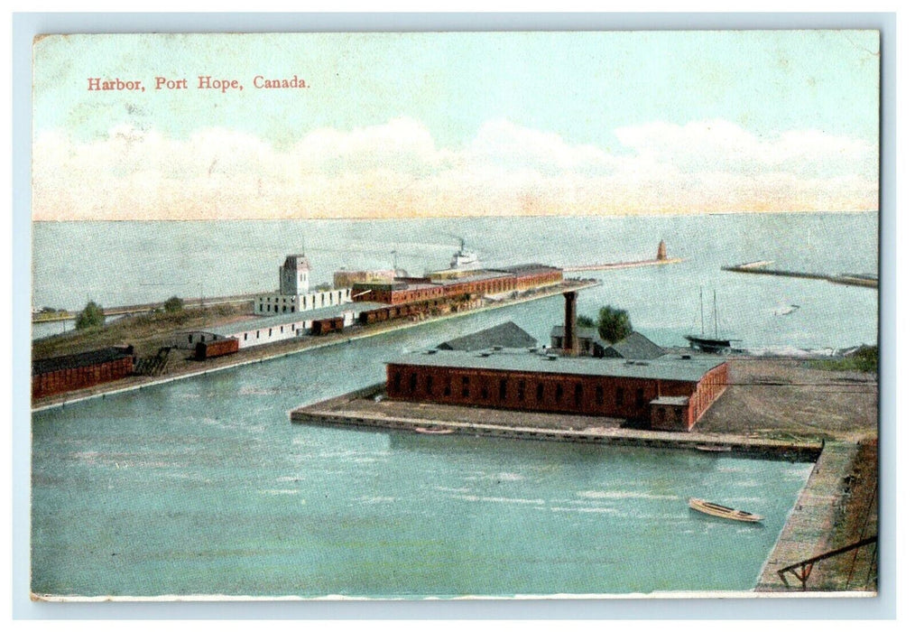 1908 View Of Harbor Port Hope Ontario Canada Posted Antique Postcard