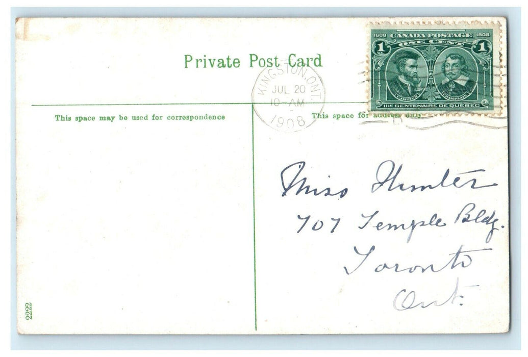 1908 Kingston Mills Falls Near Kingston Ontario Canada Waterfalls Postcard