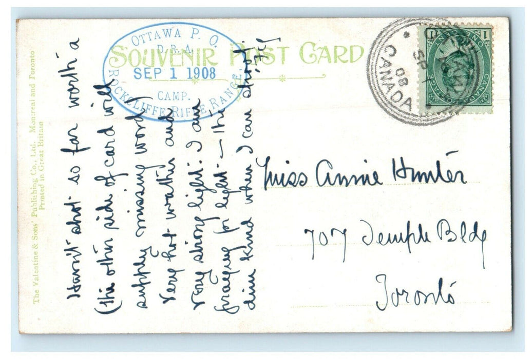 1908 The Dam Ottawa River Carillon Quebec Canada Posted Antique Postcard