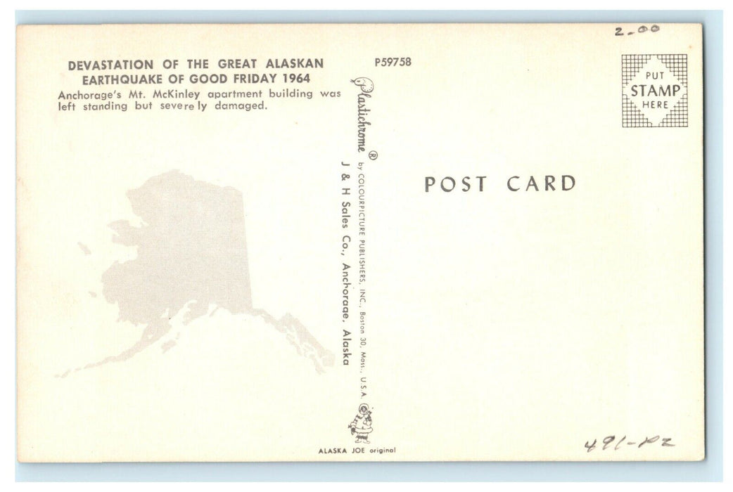 1964 The Great Alaskan Earthquake of Good Friday Alaska Vintage Postcard