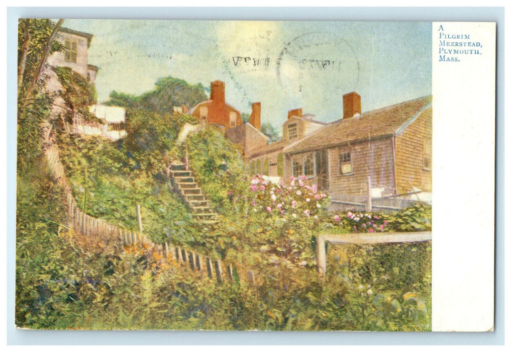 1915 A Pilgrim Meerstead Plymouth Massachusetts MA Posted Postcard
