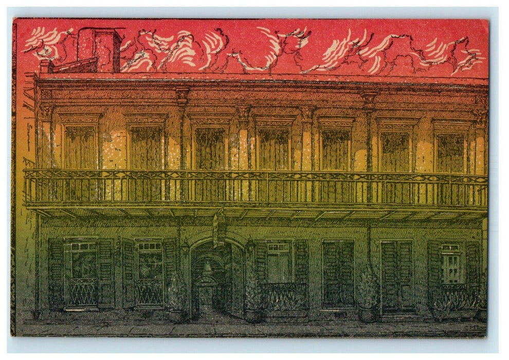 c1940's Pat O'Briens Spanish Theatre Bar Restaurant New Orleans LA Postcard
