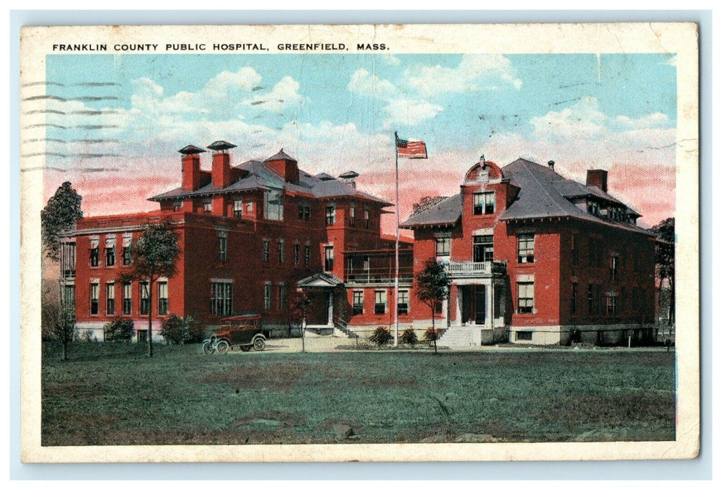 1930 Franklin County Public Hospital. Greenfield Massachusetts MA Postcard