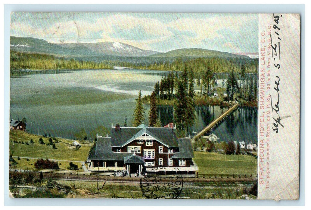 c1910's View Of Strathcona Hotel Shawnigan Lake Victoria B.C Canada Postcard