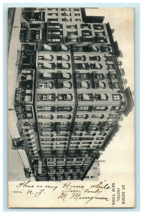 1901 Carriage in Front of St. Denis Hotel New York NY Postcard