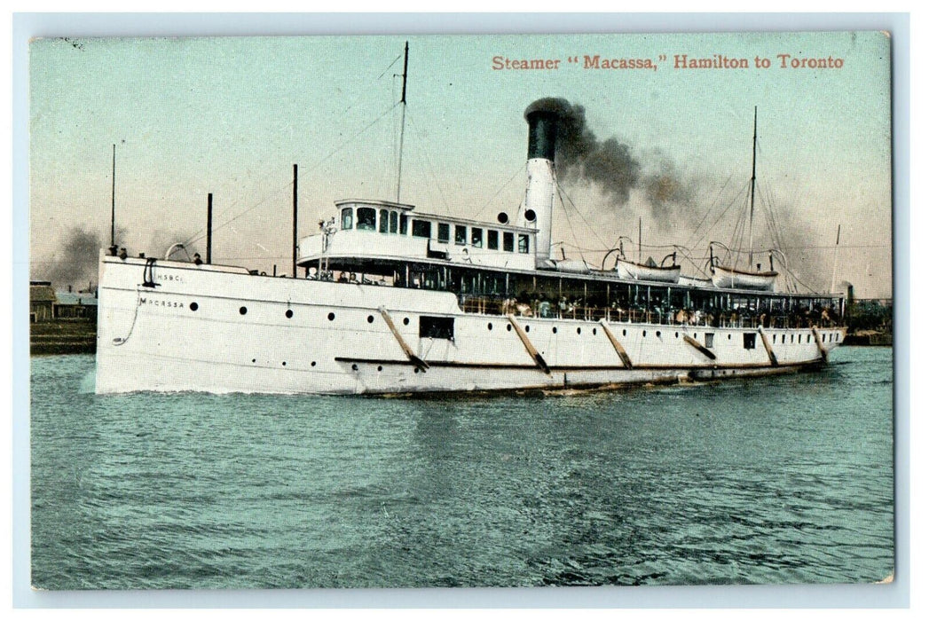 c1910's View Of Steamer Macassa Hamilton To Toronto Canada Postcard