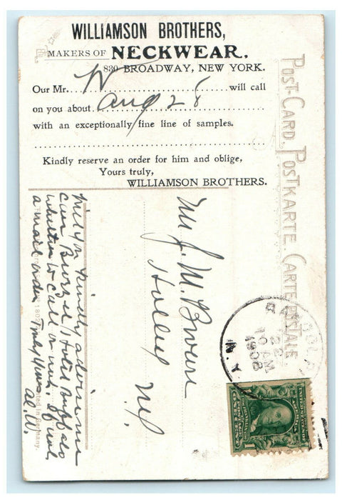 1908 Longing to See You, William Brothers, Randolph NY Advertising Postcard