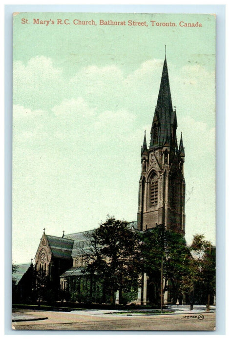 1910 St. Mary's R.C Church Bathurst Street Toronto Canada Antique Postcard