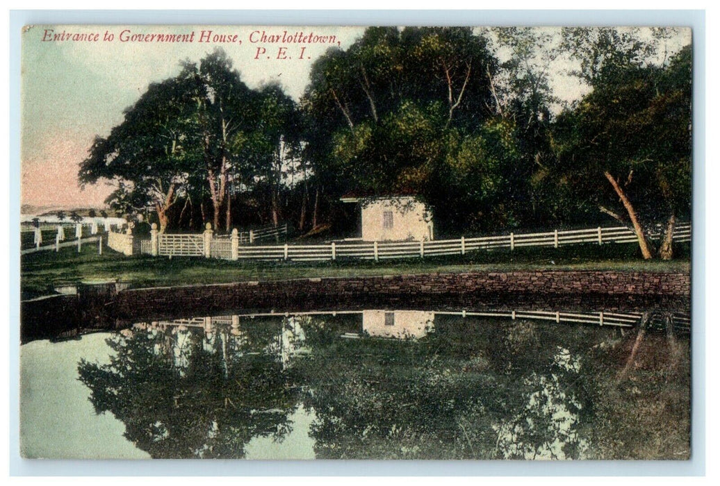 c1910's Entrance To Government House Charlottetown P.E.I Canada Postcard