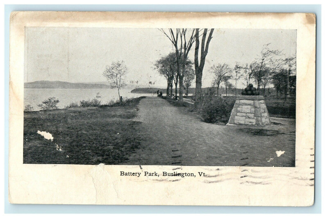 1905 Battery Park, Burlington Vermont VT Posted Antique Postcard