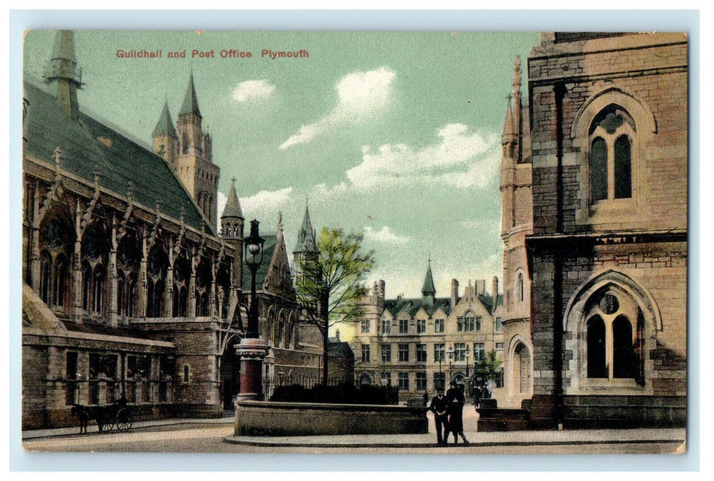 c1910s Guildhall and Post Office Plymouth Massachusetts MA Posted Postcard