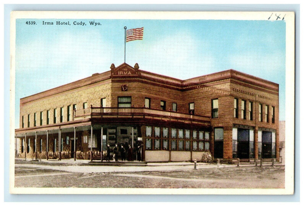 The Irma Hotel Building Street View Cody Wyoming WY Vintage Postcard