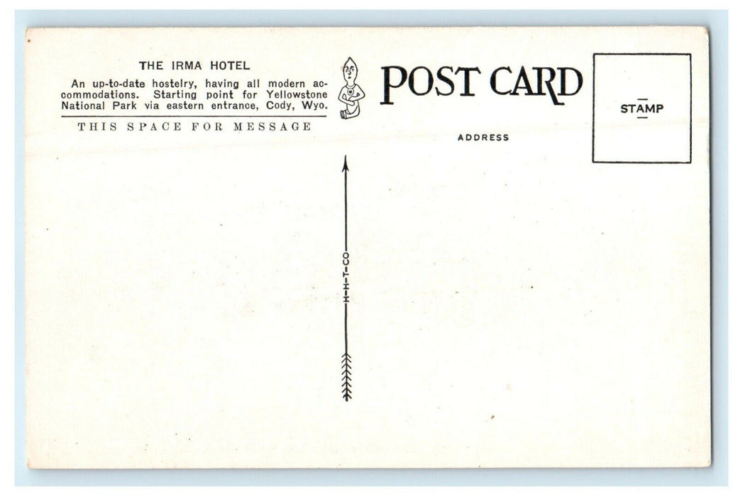 The Irma Hotel Building Street View Cody Wyoming WY Vintage Postcard