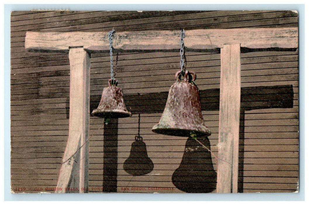 1909 Old Mission Bells Old Town San Diego California CA Posted Antique Postcard