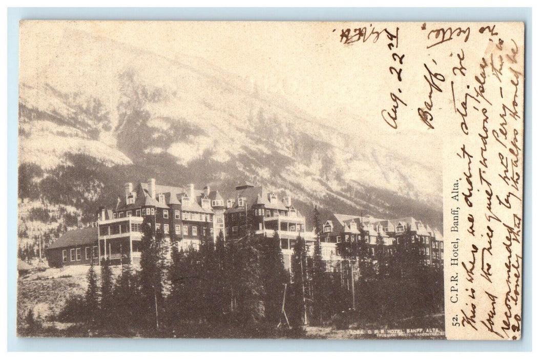 c1905 The C.P.R Hotel Banff. Alta Canada Posted Antique Postcard