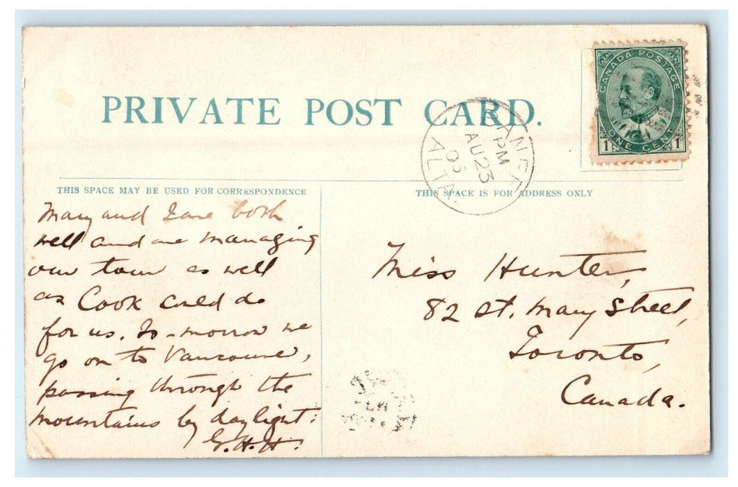 c1905 The C.P.R Hotel Banff. Alta Canada Posted Antique Postcard