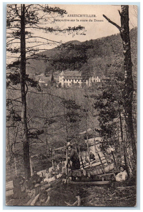 c1950's Logging Perspective On The Road To Dondon Abreschwiller France Postcard