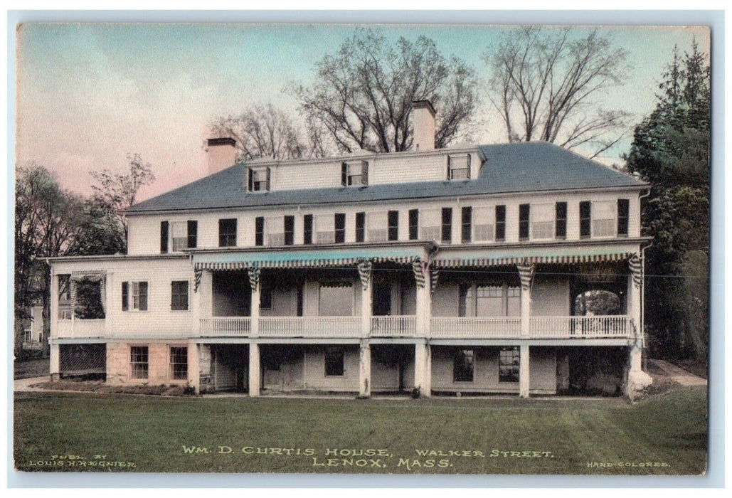c1910 WM D Curtis House Walker Street Exterior Lenox Massachusetts MA Postcard