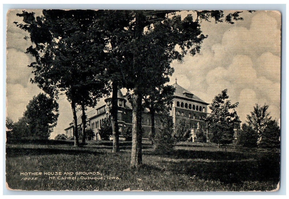 1908 Mother House and Grounds Mt. Carmel Dubuque Iowa IA Posted Postcard
