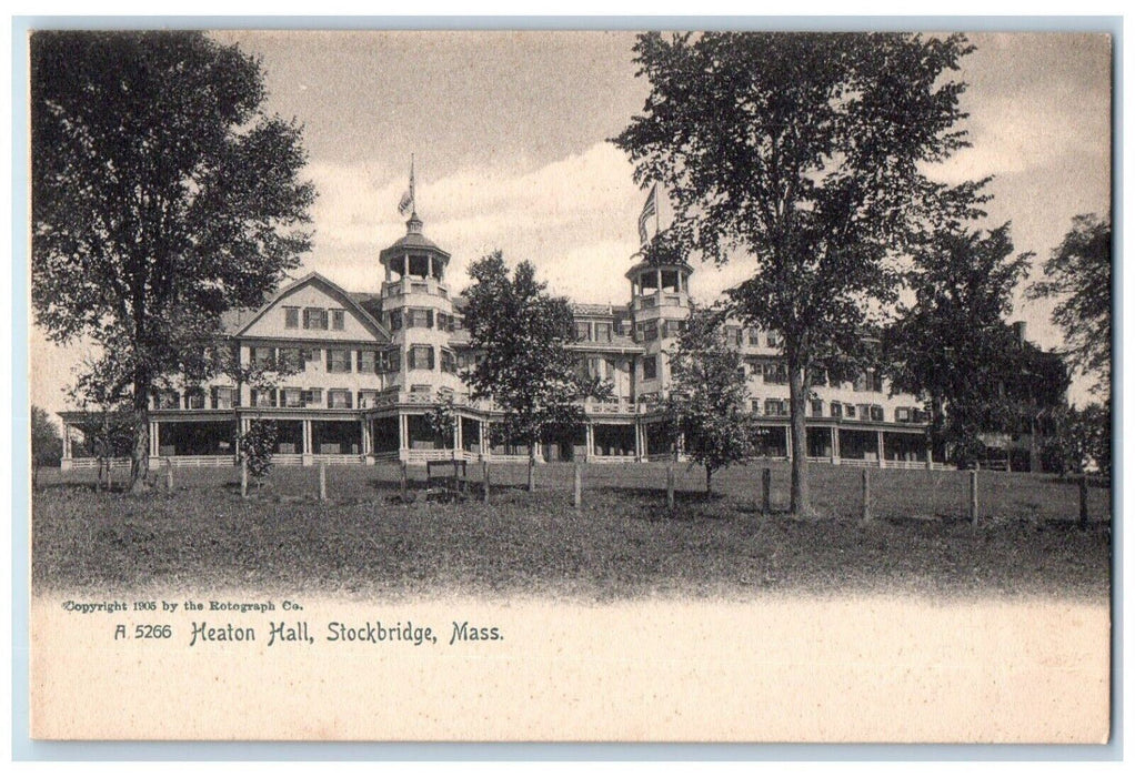 c1905 Heaton Hall Exterior Building Field Stockbridge Massachusetts MA Postcard