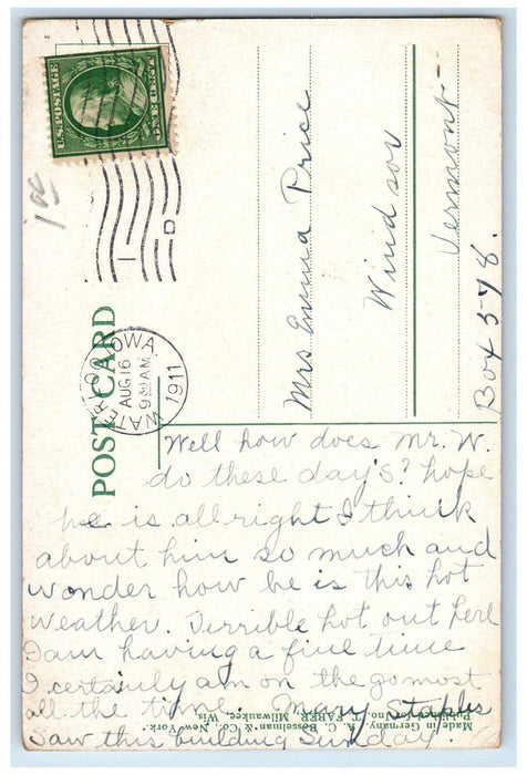 1911 West Side Library Waterloo Iowa IA Antique Posted AC Bosselman Postcard