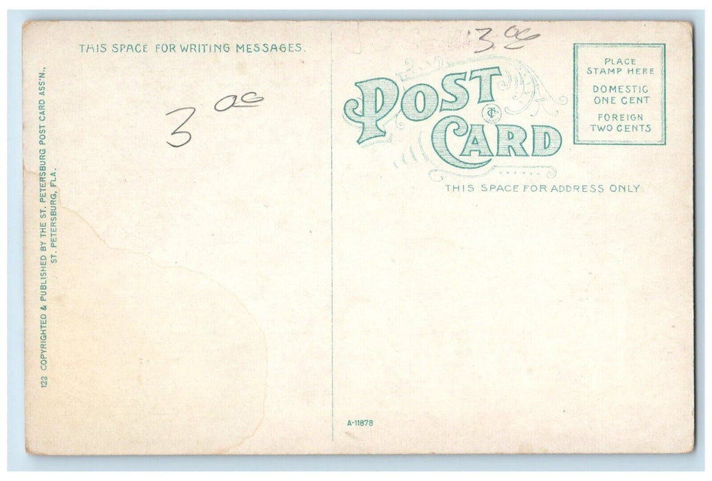 c1910 Hollenbeck Hotel St. Petersburg Florida FL Antique Unposted Postcard